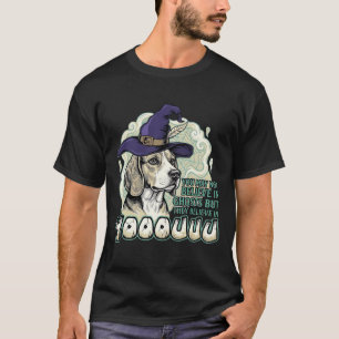 Camiseta Yooouuu Fantasmas Cachorro Beagle Chapéu de Bruxa