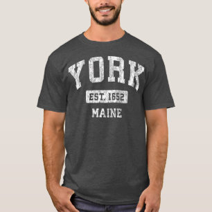 Camiseta York Maine ME Vintage Sports Estabelecido Design