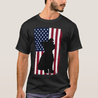 Camiseta Yorkie American Flag Patriótico 4 de julho Yorkshi