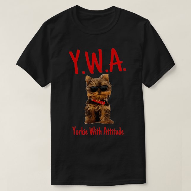 Camiseta Yorkie com atitude legal, engraçada, fofa, cão, am (Frente do Design)