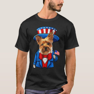 Camiseta Yorkie Dog 4 De Julho American Dog Yorkshire Terr