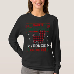 Camiseta Yorkie Dog Christmas Pajama Ugly Christmas Sweater