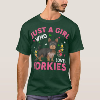 Camiseta Yorkie Dog Lover Apenas Uma Menina Que Ama Yorkies