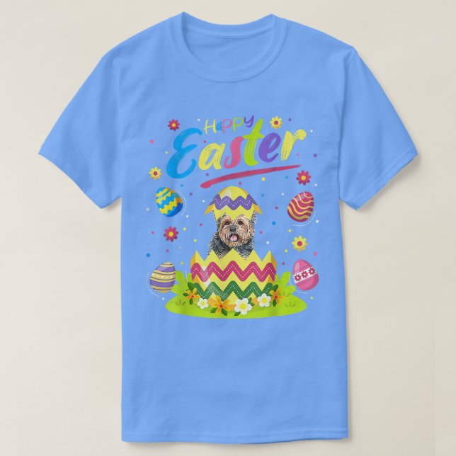 Camiseta Yorkie Dog Lover Funny Easter Egg Yorkie Happy Eas (Frente do Design)