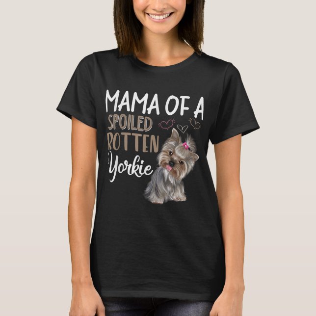 Camiseta Yorkie Dog - Yorkie mamãe Cachorro Dom (Frente)