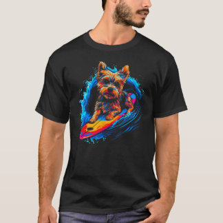 Camiseta Yorkie Dog Yorkshire Terrier Surfing 1