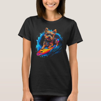 Camiseta Yorkie Dog Yorkshire Terrier Surfing 1