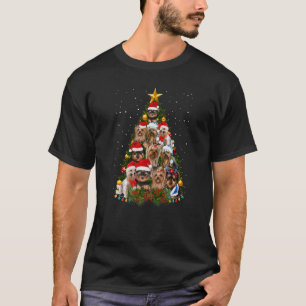 Camiseta Yorkie Dogs Árvore Natal Sweater Xmas Pet Animal