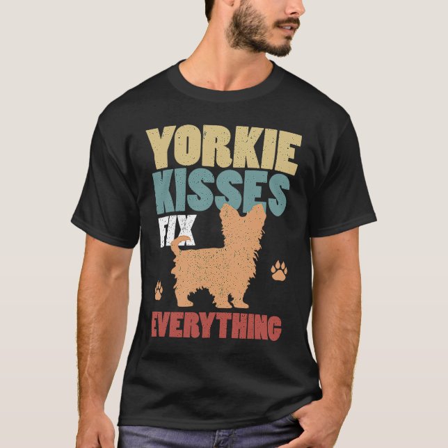 Camiseta Yorkie Kisses conserte tudo que Yorkie conserta pa (Frente)