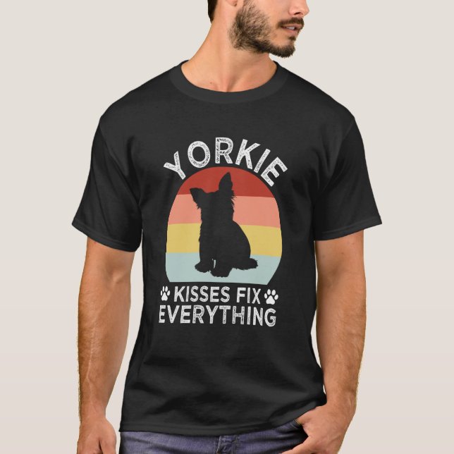 Camiseta Yorkie Kisses Fix Everything Yorkshire Terrier Hum (Frente)