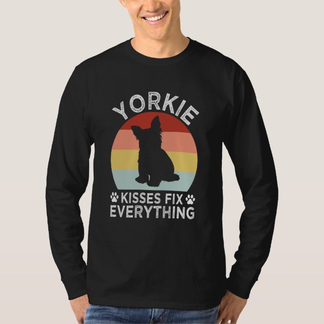 Camiseta Yorkie Kisses Fix Everything Yorkshire Terrier Hum (Frente)