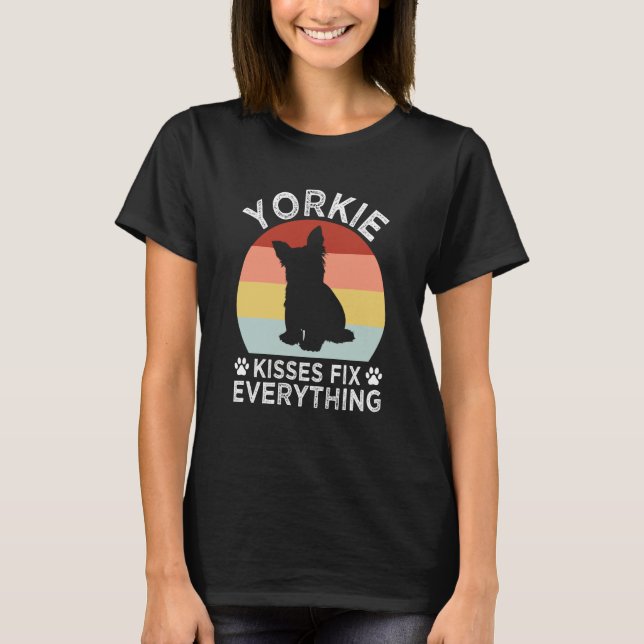 Camiseta Yorkie Kisses Fix Everything Yorkshire Terrier Hum (Frente)