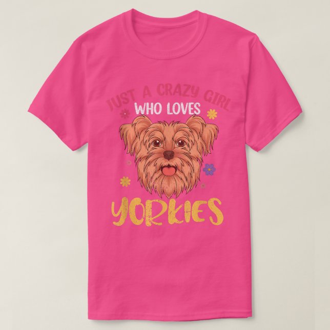 Camiseta Yorkie Lover Girls Mulheres Proprietárias De Cacho (Frente do Design)