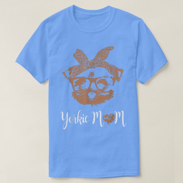 Camiseta Yorkie Mãe Yorkshire Leopard Dog Amante Mães Da (Frente do Design)