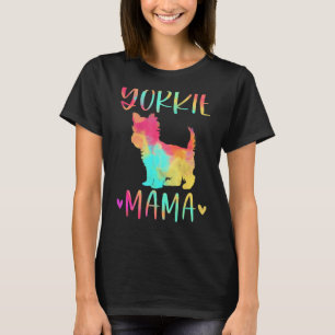 Camiseta Yorkie Mama Colorful Yorkshire Terrier Dog Mãe