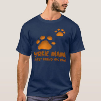Camiseta Yorkie Mama Meu Melhor Amigo Tem Paws Vintage