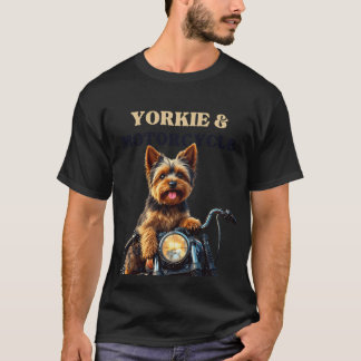 Camiseta Yorkie Motorcycle Rider Vintage T-Shirt