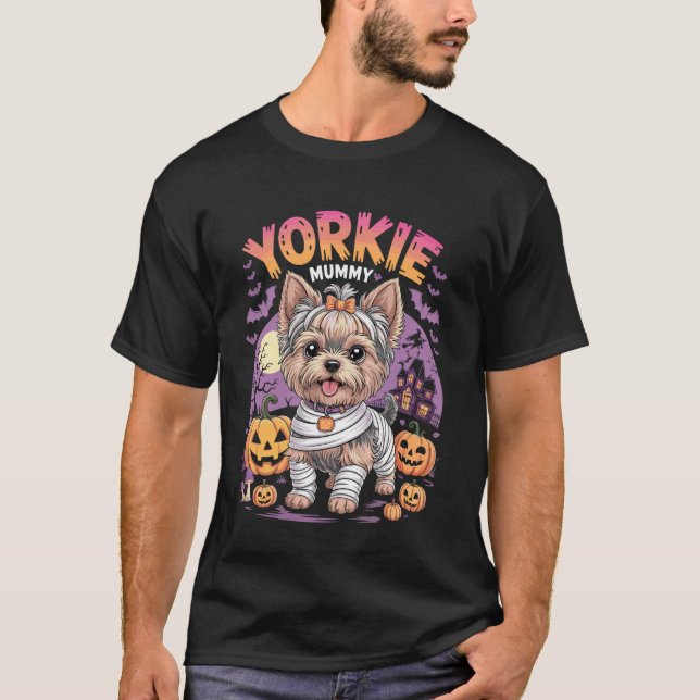 Camiseta Yorkie Mummy Halloween Costume Dog Owner Yorkshire (Frente)
