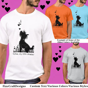 Camiseta Yorkie My Little Shadow Hearts Love Silhouette E7