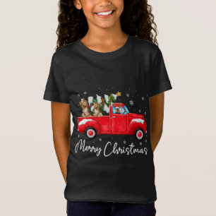 Camiseta Yorkie Red Truck Natal Papai Noel Xmas
