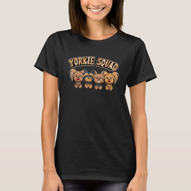 Camiseta Yorkie Squad Funny Yorkshire Terrier Dog (Frente)