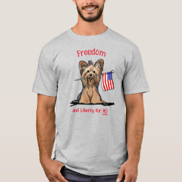 Camiseta Yorkie Terrier da Liberdade dos EUA