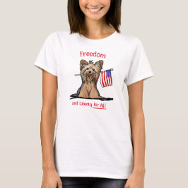 Camiseta Yorkie Terrier da Liberdade dos EUA