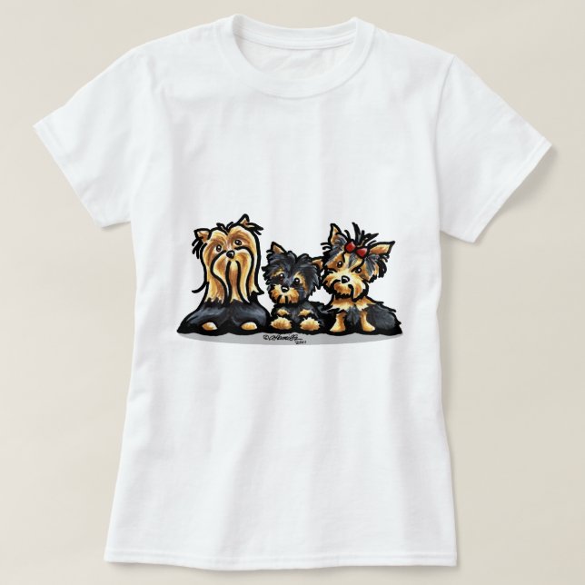 Camiseta Yorkie Trio (Frente do Design)