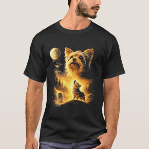 Camiseta Yorkie Uivando para o Amante de Cães Fantasia da L