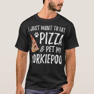 Camiseta Yorkiepoo Cachorro Pizza Engraçado Cachorro Mãe Pr