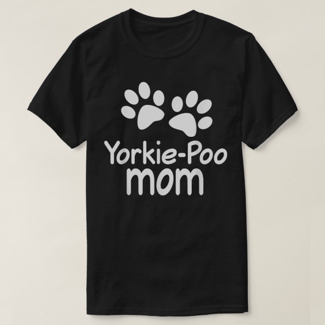 Camiseta YorkiePoo Mãe Imprimir Pet Tee  (Frente do Design)