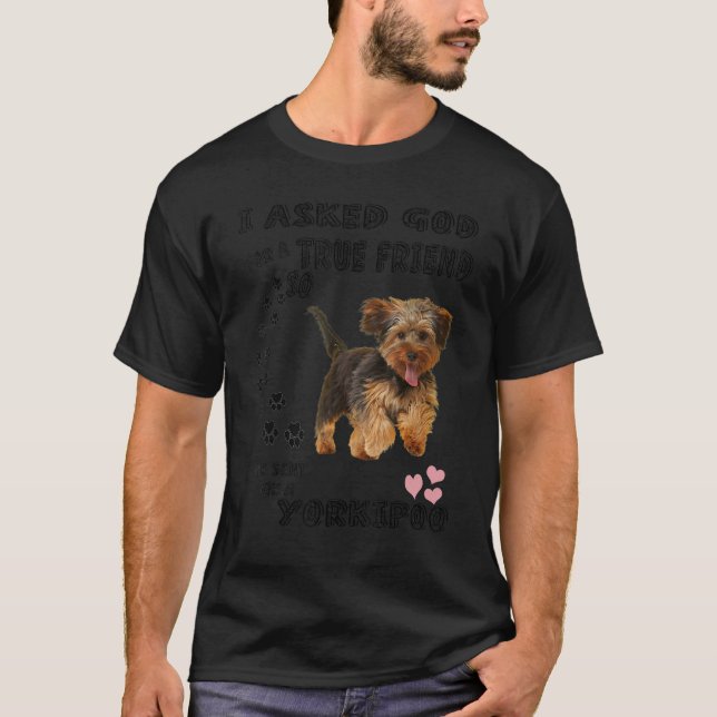 Camiseta Yorkipoo Cachorro Citação Mãe Yorkiepoo Pai Cute Y (Frente)