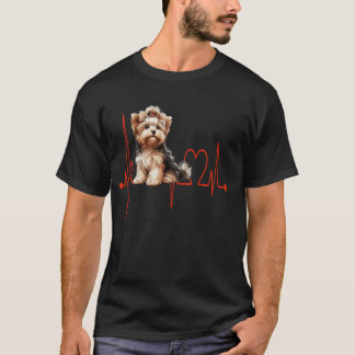Camiseta Yorkipoo Cachorro Pulso Cachorro Engraçado Mãe e P
