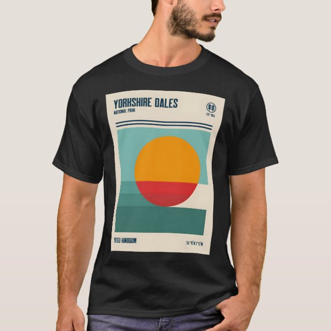 Camiseta Yorkshire Dales National Park Retro Viagem Art (Frente)