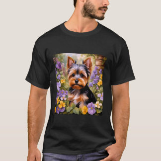 Camiseta Yorkshire Terrier Adorable Yorkie Flower Garden Do