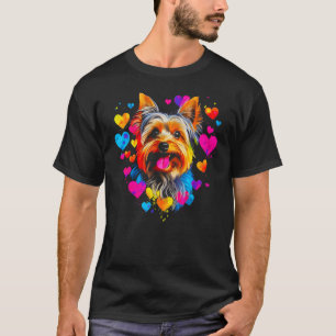 Camiseta Yorkshire Terrier Amarelo Azul Cor-de-rosa vermelh