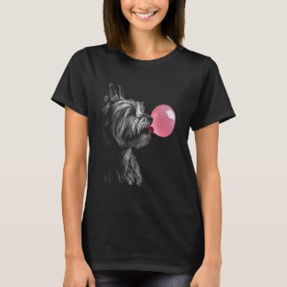 Camiseta Yorkshire Terrier Blowing Bubble Gum Pink