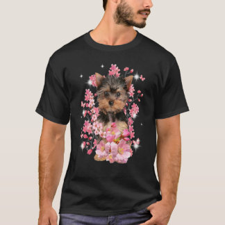Camiseta Yorkshire Terrier Cherry Blossom Flores