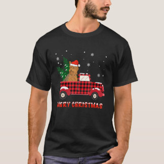 Camiseta Yorkshire Terrier Christmas Truck Tree Mãe Pai Cão