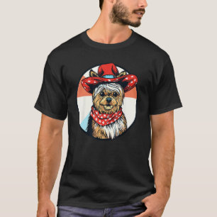 Camiseta Yorkshire Terrier Cowboy Cachorro Engraçado Faroes
