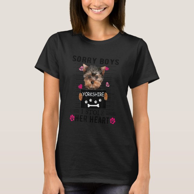 Camiseta Yorkshire Terrier Desculpe Rapazes Eu Roubei Seu C (Frente)