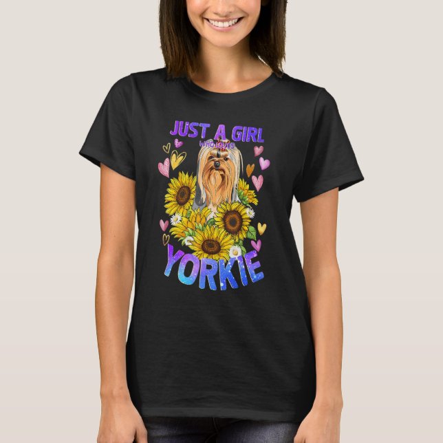 Camiseta Yorkshire Terrier Dog Cute Puppy Girl Mulher (Frente)