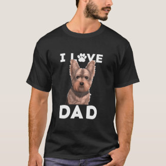 Camiseta Yorkshire Terrier Dog I Love Pai Family Yorkie Fat
