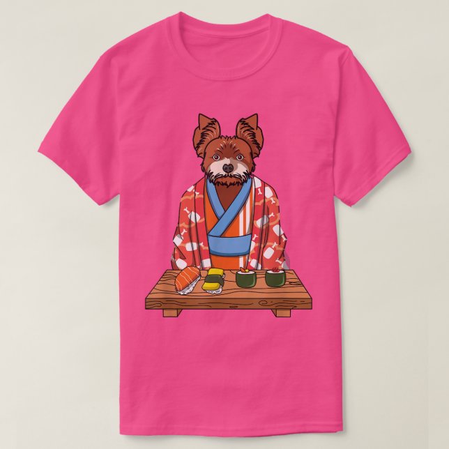 Camiseta Yorkshire Terrier Dog Kimono Kawaii Japonês Foodi (Frente do Design)