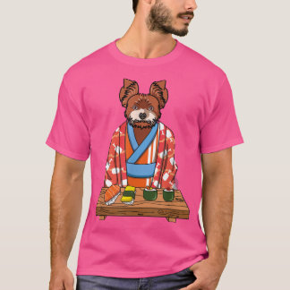 Camiseta Yorkshire Terrier Dog Kimono Kawaii Japonês Foodi