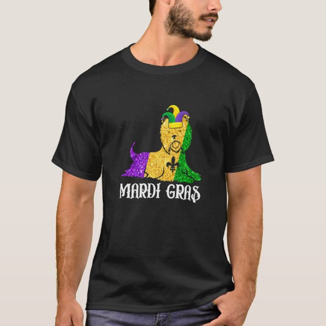 Camiseta Yorkshire Terrier Dog Lover Mardi Gras Party Jeste (Frente)