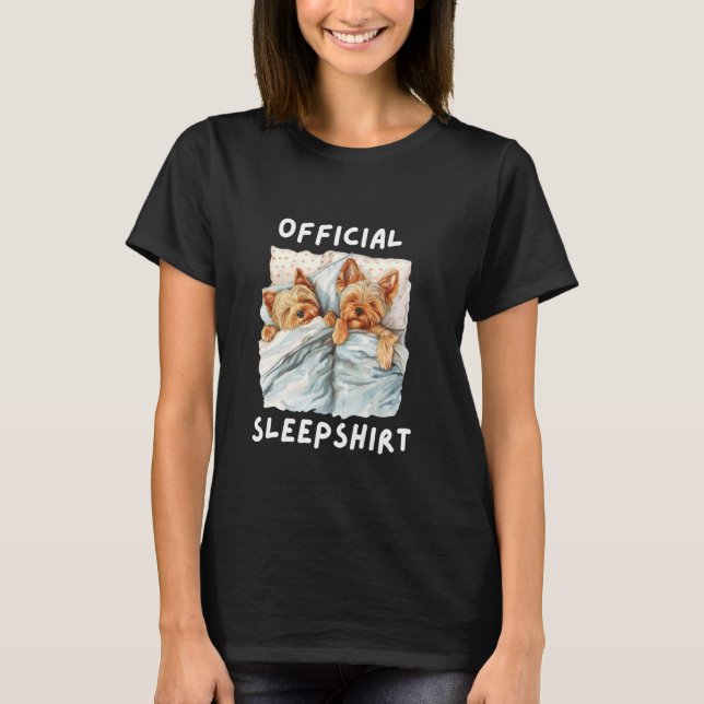 Camiseta Yorkshire Terrier Dog Oficial com Leitura Pijamas (Frente)