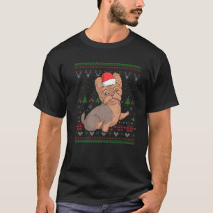 Camiseta Yorkshire Terrier Dog Santa Claus Ugly Natal Y