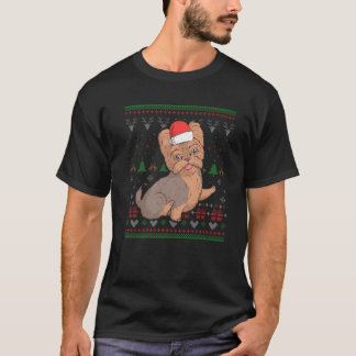 Camiseta Yorkshire Terrier Dog Santa Claus Ugly Natal Y