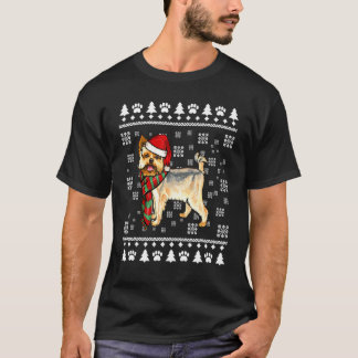 Camiseta Yorkshire Terrier Dog Santa Hat Xmas Ugly Christma